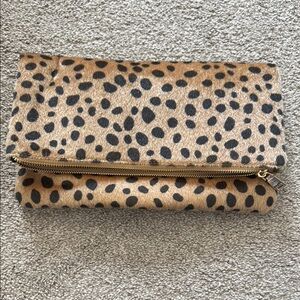 Leopard Print Foldover Clutch